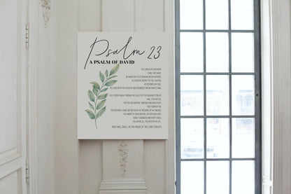 Psalm 23 Wall Art | Bible Verse Mural Canvas Print | Christian Scripture Art | Bible Verse Wall Decor | Lord is My Shepherd