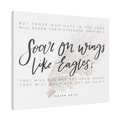 Soar on Wings like Eagles, Isaiah 40:31 Bible Verse Framed Canvas Wall Art