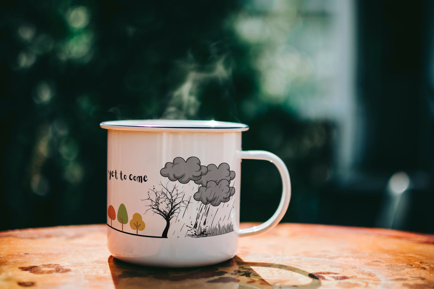 The Best is Yet to Come Enamel Mug for Camping, Christian Bible Verse and Doodle Art Cup, Christian Gift Idea