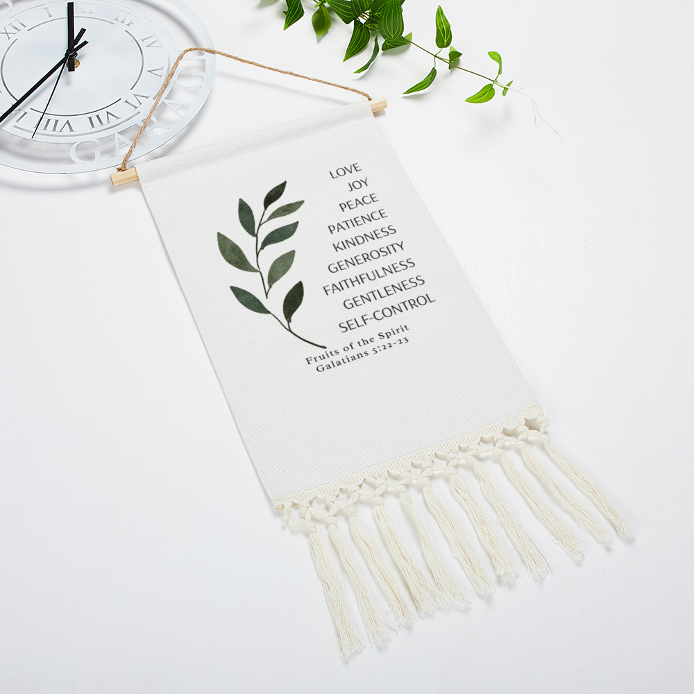 Fruits of the Spirit Tapestry | Galatians 5 22 Bible Verse Linen Wall Hanging