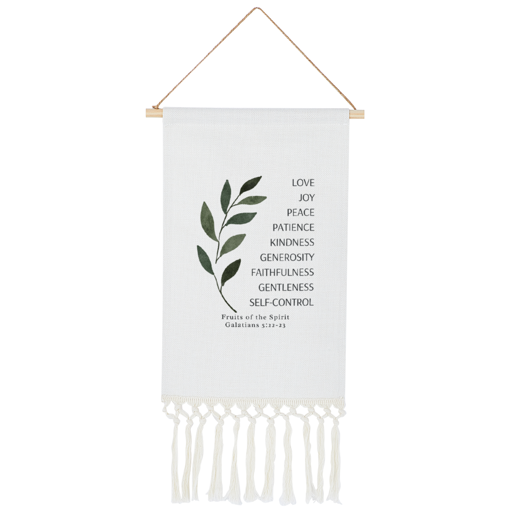 Fruits of the Spirit Tapestry | Galatians 5 22 Bible Verse Linen Wall Hanging