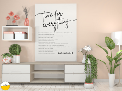 Time for Everything, Ecclesiastes 3 Bible Verse Framed Canvas Print, Christian Wall Art, Bible Verse Wall Decor