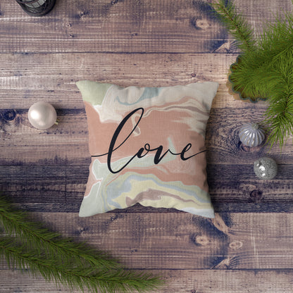 Faith Hope Love Bible Verse Pillow Case, Cushion Cover | Christian Marble Art Cushion, Home Decor