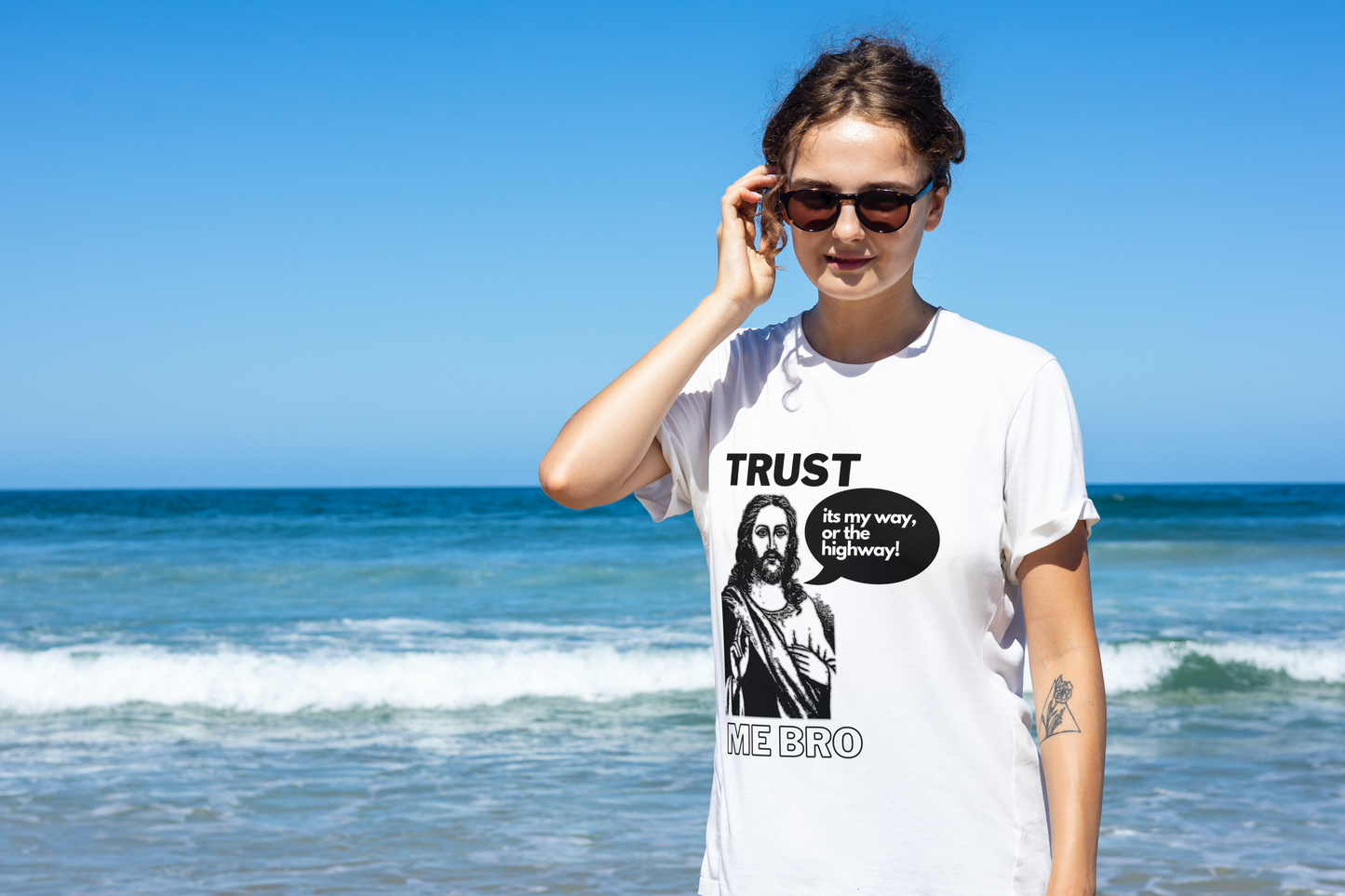 Trust God Bro Shirt, Jesus is the way truth light T-Shirt | Funny Meme Jesus Shirt | Christian Streetwear