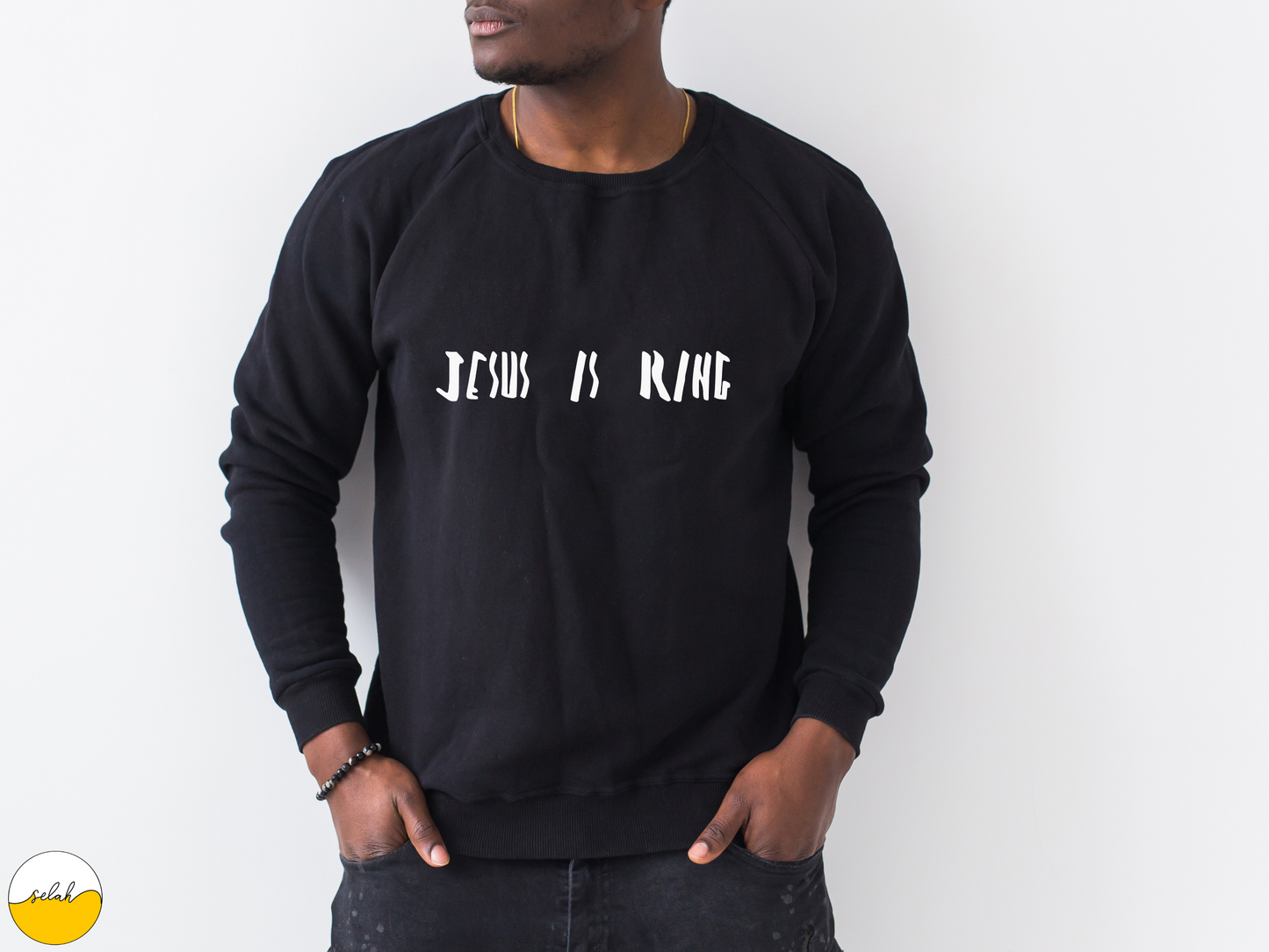 Jesus is King Sweatshirt, Christian Pullover Jumper